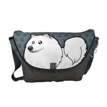 Cartoon American Eskimo Dog / German Spitz Messenger Bag
