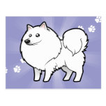 Cartoon American Eskimo Dog / German Spitz Post Card