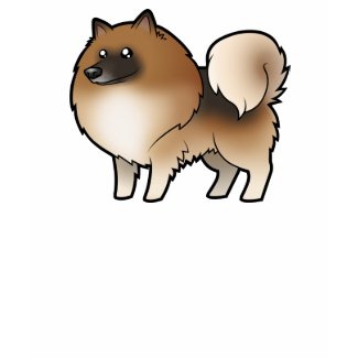 Cartoon German Spitz T-Shirt Cartoon Red Sable German Spitz Long Sleeved T-Shirt