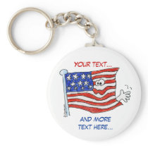 Cartoon American Flag Cute Keychains