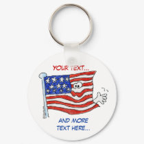 Cartoon American Flag Cute Keychains by zooogle Cartoon American Flag Cute Keychains
