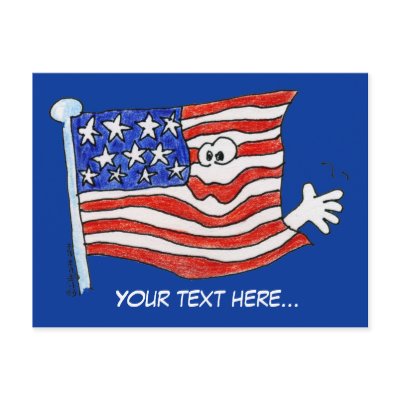 Cartoon American Flag Postcards by zooogle