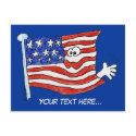 Cartoon American Flag Postcards by zooogle Cartoon American Flag Postcards