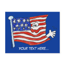 Cartoon American Flag Postcards by zooogle Cartoon American Flag Postcards