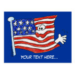 Cartoon American Flag Postcards postcards