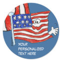Cartoon American Flag Stickers