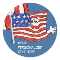 Cartoon American Flag Stickers by zooogle Cartoon American Flag Stickers