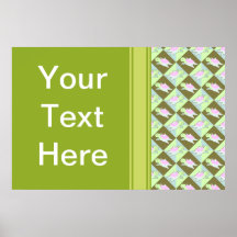 Cartoon Angel Turtle Pattern Poster