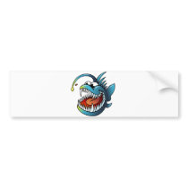 Cartoon Angler Fish Bumper Sticker
