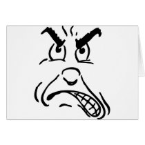 Cartoon Angry Face Card