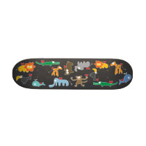 Cartoon Animals Family Fun Custom Skateboard