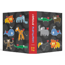 Cartoon Animals Family Fun Kids Custom Binder by fatfatin_mini_me Cartoon Animals Family Fun Kids Custom Binder