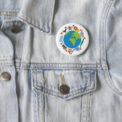 Cartoon Animals of the World Button by fat_fa_tin