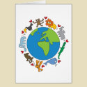 Cartoon Animals of the World Invitation Note Card