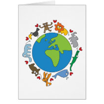 Cartoon Animals of the World Invitation Note Card by fat_fa_tin Cartoon Animals of the World Invitation Note Card