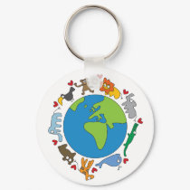 Cartoon Animals of the World Keychain by fat_fa_tin Cartoon Animals of the World Keychain