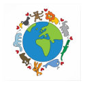 Cartoon Animals of the World Poster posters