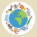 Cartoon Animals of the World Sticker