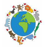 Cartoon Animals of the World T-shirt