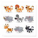 Cartoon animals set 1 posters by artimatter Cartoon animals set 1 posters