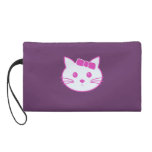 Cartoon Anime Cat Face Bagettes Bag Wristlet Clutch