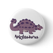 Cartoon Ankylosaurus Button