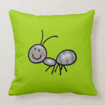 cartoon ant throw pillows