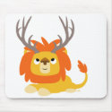 Cartoon Antlered Lion mousepad by Lioness_Graphics Cartoon Antlered Lion mousepad