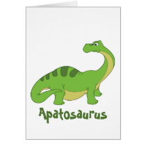 Cartoon Apatosaurus Greeting Cards
