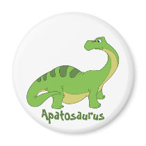 Cartoon Apatosaurus Fridge Magnet
