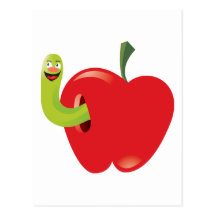 Cartoon Apple Post Card