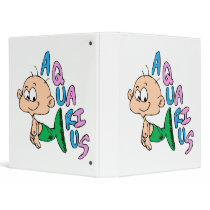 Cartoon Aquarius 3 Ring Binder