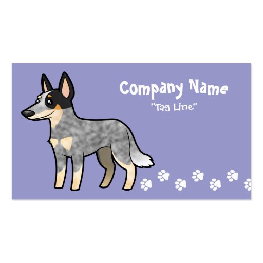 Cartoon Australian Cattle Dog / Kelpie Business Card Templates (front side)