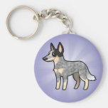 Cartoon Australian Cattle Dog / Kelpie Key Chains