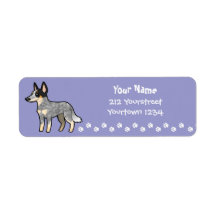 Cartoon Australian Cattle Dog / Kelpie Return Address Labels