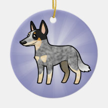 Cartoon Australian Cattle Dog / Kelpie Christmas Tree Ornaments