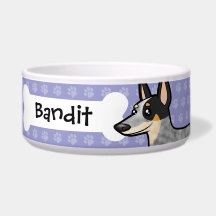 Cartoon Australian Cattle Dog / Kelpie Dog Bowls