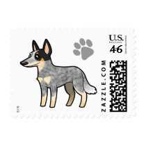 Cartoon Australian Cattle Dog / Kelpie Postage Stamps
