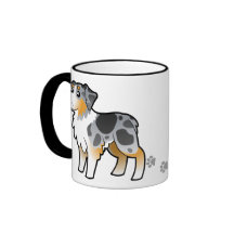 Cartoon Australian Shepherd Coffee Mug