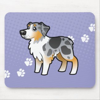 Cartoon Australian Shepherd mousepad