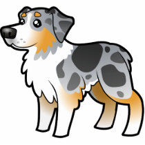 Cartoon Australian Shepherd Photo Cutout