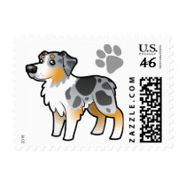 Cartoon Australian Shepherd Stamps