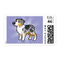 Cartoon Australian Shepherd Stamps