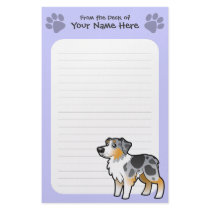 Cartoon Australian Shepherd Stationery Design