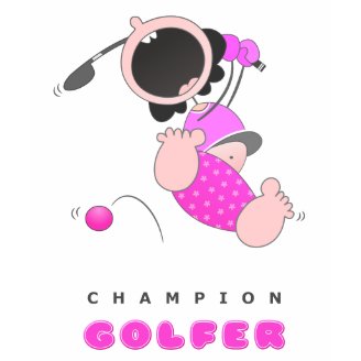 Cartoon Baby Golfer t Shirt
