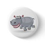 Cartoon baby Hippo Pinback Button