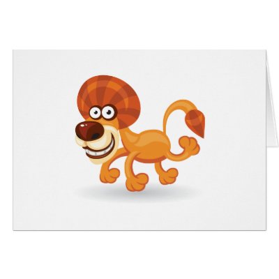 Cartoon baby Lion Card by artimatter