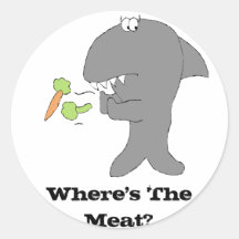 Cartoon Baby Shark With Veggies Stickers