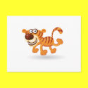 Cartoon baby tiger postcards