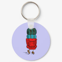 Cartoon Backpacker Keychain by J32Teez Cartoon Backpacker Keychain